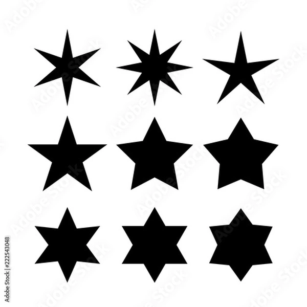 Obraz Vector star shapes collection