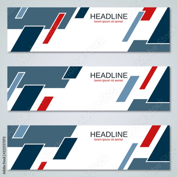 Fototapeta Abstract geometric style banners vector templates collection