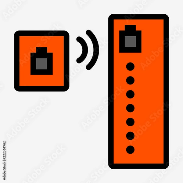 Obraz Coloured outline internet cable tester pixel perfect vector icon
