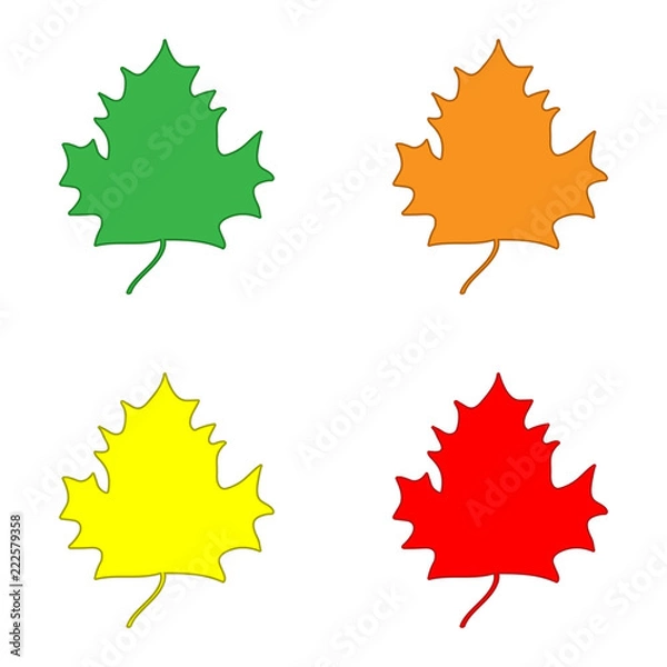 Obraz Maple leaf color sign set 6.08