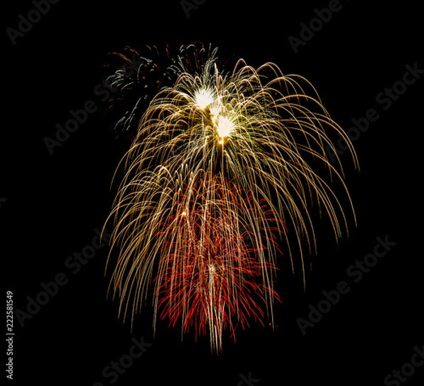 Obraz Color full fireworks, Fireworks, Fireworks on black background