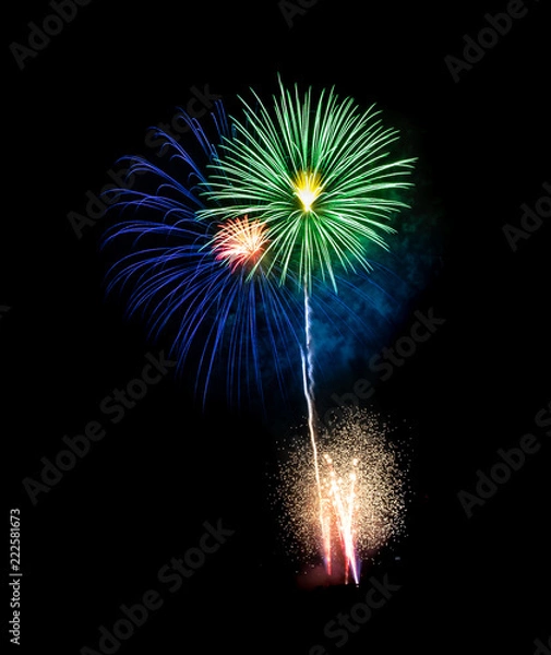 Obraz Color full fireworks, Fireworks, Fireworks on black background