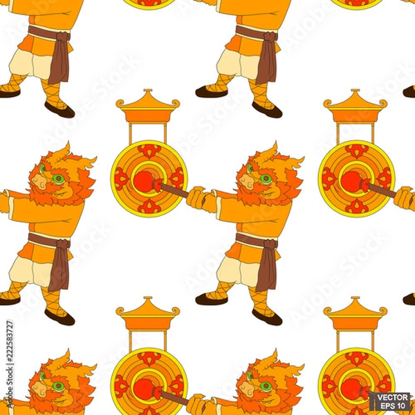 Fototapeta Seamless pattern Chinese dragon