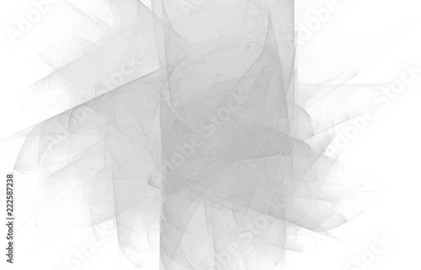 Obraz Abstract black and white fractal on white background. Fantasy fractal texture. Digital art. 3D rendering. Computer generated image.