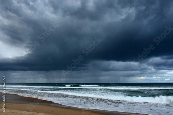 Fototapeta Australian Coastline rain over Park Beach Coffs Harbour