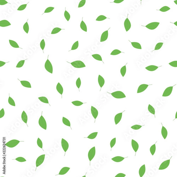 Fototapeta Seamless pattern with green leaves
