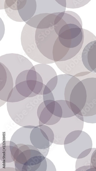 Fototapeta Multicolored translucent circles on a white background. Gray tones. 3D illustration