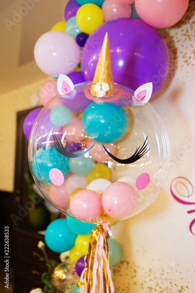 Obraz Large transparent balloon unicorn style