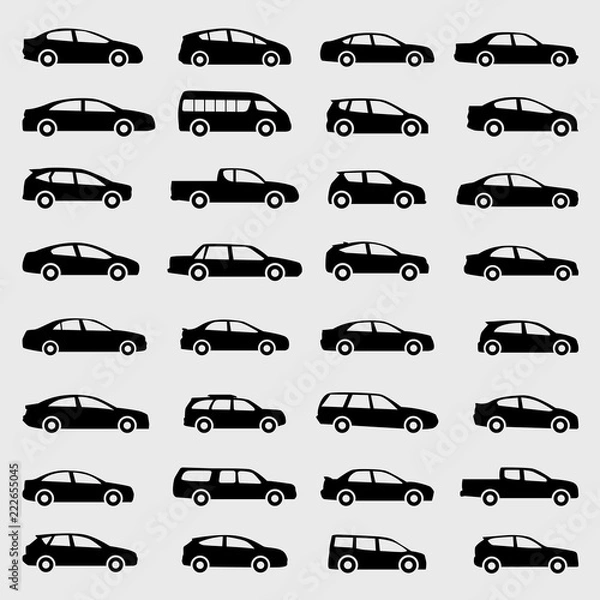 Fototapeta car icons vector set
