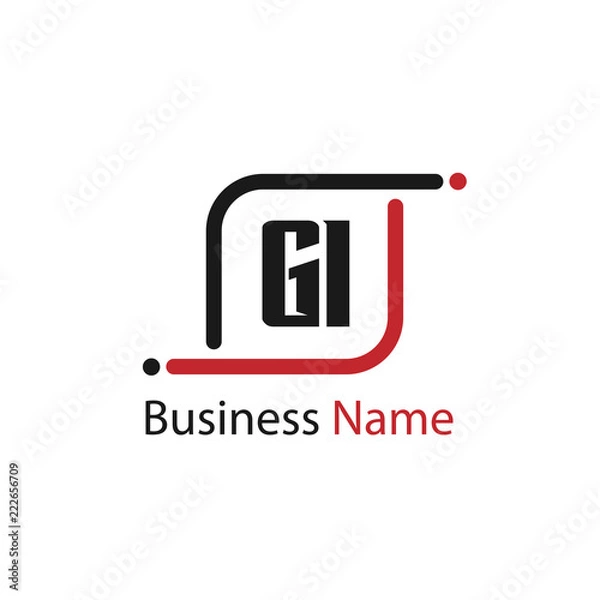 Obraz Initial Letter GI Logo Template Design