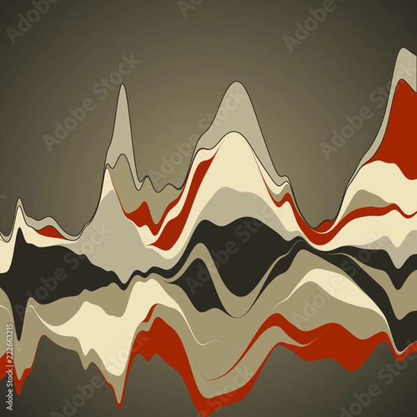 Fototapeta Big data visualization. Streamgraph. Futuristic infographic. Inf