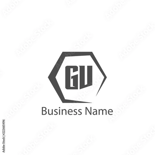 Fototapeta Initial Letter GV Logo Template Design
