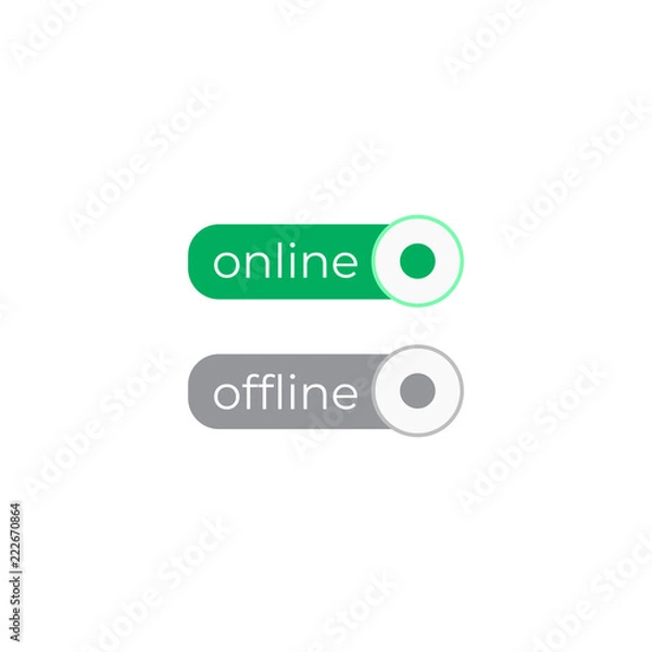 Fototapeta Online and offline button sign. icon vector template. Eps 10