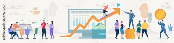 Obraz Social Network and Teamwork Vector Concept.