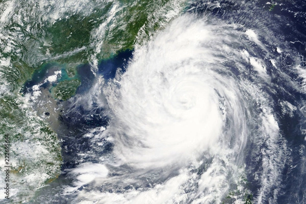 Fototapeta Tajfun Mangkhut uderza na Filipiny we wrześniu 2018 r. - Elementy tego zdjęcia dostarczone przez NASA