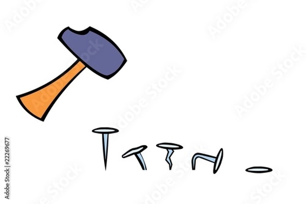 Obraz Hammer and nails