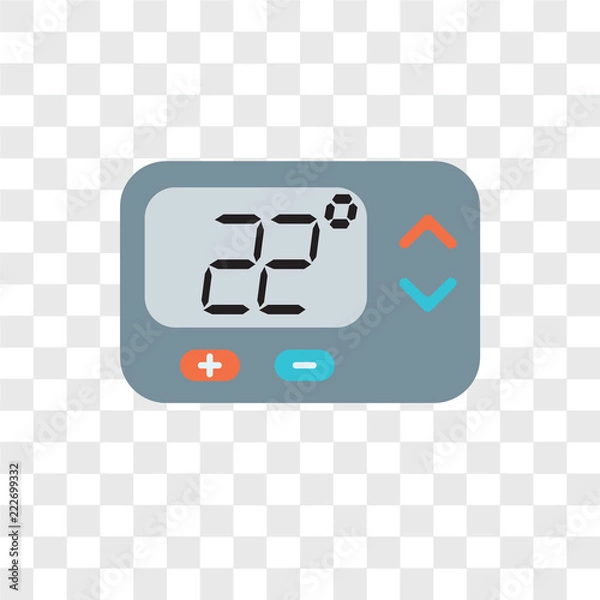 Fototapeta thermostat icons isolated on transparent background. Modern and editable thermostat icon. Simple icon vector illustration.