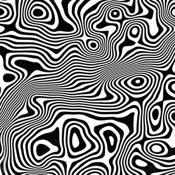 Obraz White and black lines. Abstract background, 3D rendering.