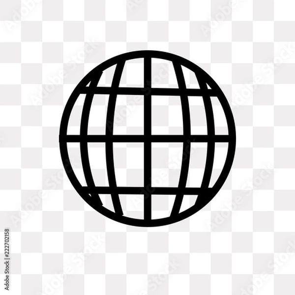Fototapeta grid world icon on transparent background. Modern icons vector illustration. Trendy grid world icons