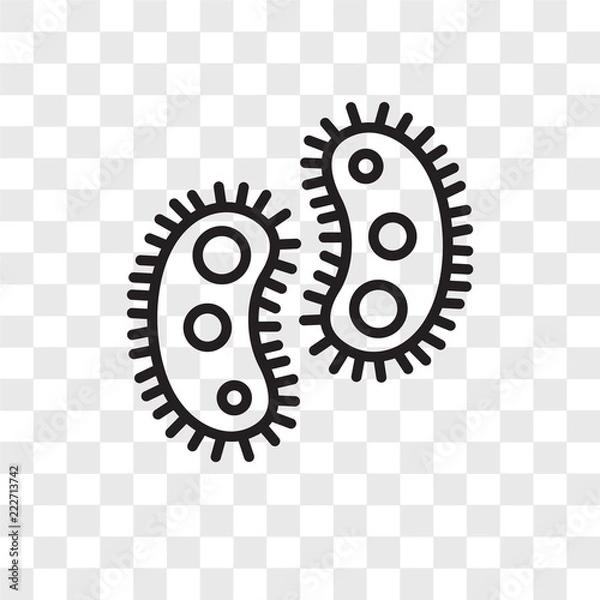 Fototapeta bacteria icons isolated on transparent background. Modern and editable bacteria icon. Simple icon vector illustration.