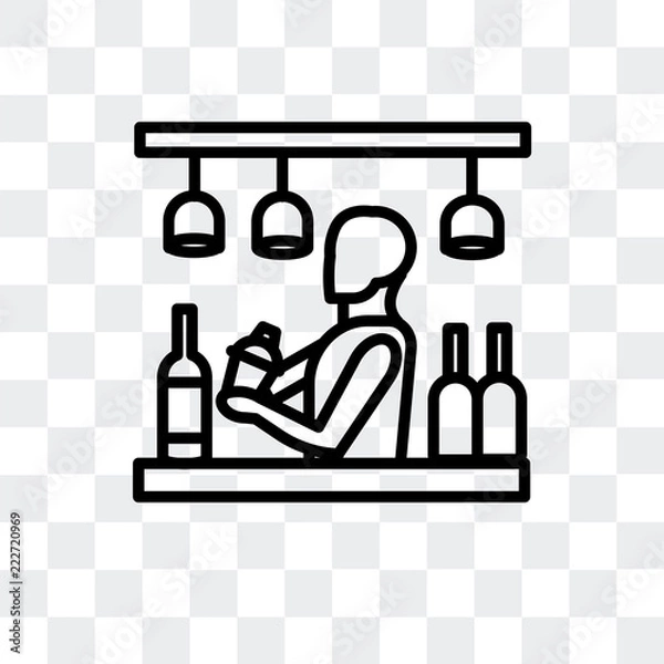 Fototapeta bar icon isolated on transparent background. Modern and editable bar icon. Simple icons vector illustration.