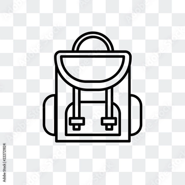 Fototapeta backpack icon isolated on transparent background. Modern and editable backpack icon. Simple icons vector illustration.