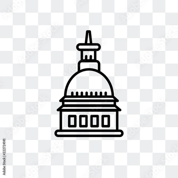 Fototapeta mole antonelliana in turin icon isolated on transparent background. Modern and editable mole antonelliana in turin icon. Simple icons vector illustration.
