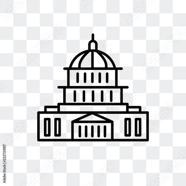 Fototapeta united states capitol icon isolated on transparent background. Modern and editable united states capitol icon. Simple icons vector illustration.
