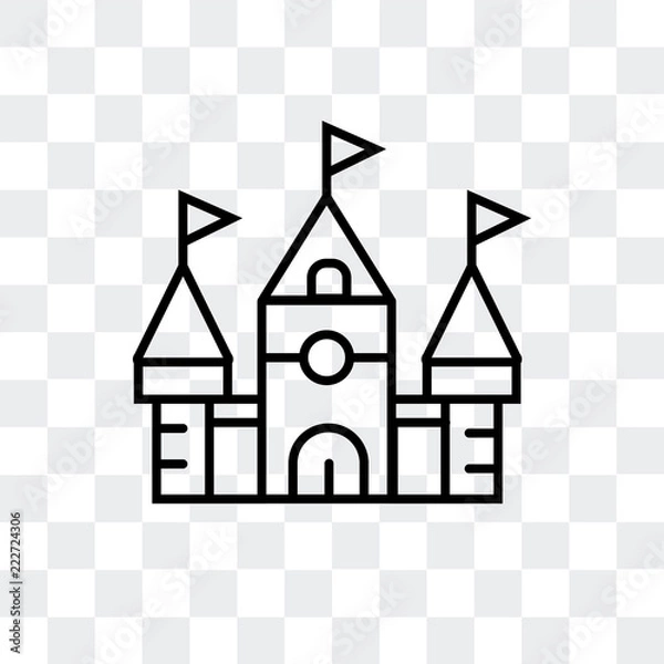 Fototapeta disneyland paris castle icon isolated on transparent background. Modern and editable disneyland paris castle icon. Simple icons vector illustration.