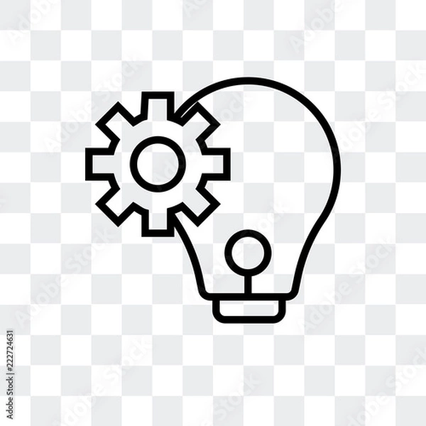 Fototapeta think icon isolated on transparent background. Modern and editable think icon. Simple icons vector illustration.