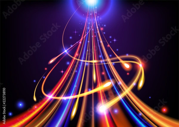 Obraz Fantasy Light Trails Going Up