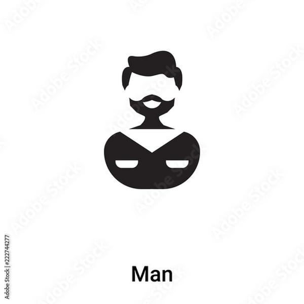 Fototapeta Man icon vector isolated on white background, logo concept of Man sign on transparent background, black filled symbol