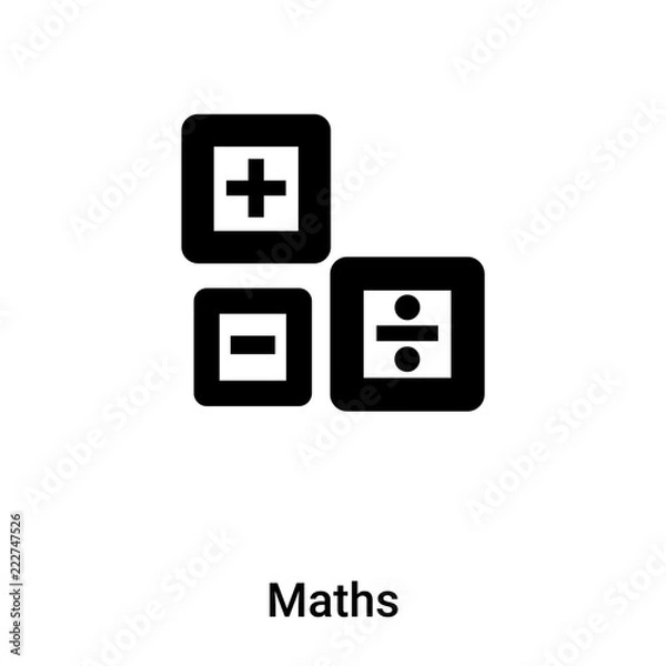 Obraz Maths icon vector isolated on white background, logo concept of Maths sign on transparent background, black filled symbol