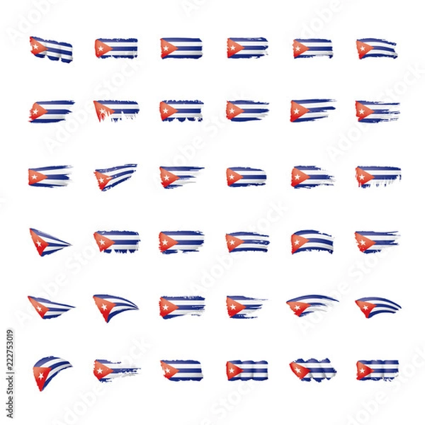 Obraz Cuba flag, vector illustration on a white background.