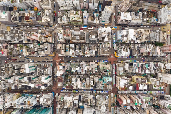 Fototapeta Top view of Hong kong builidng block