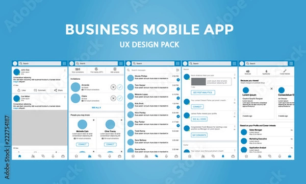 Fototapeta Business Mobile App - UX Design Pack