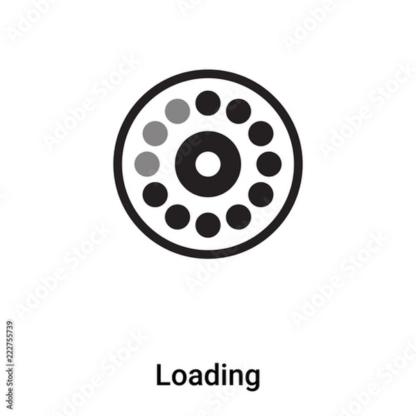 Fototapeta Loading icon vector isolated on white background, logo concept of Loading sign on transparent background, black filled symbol