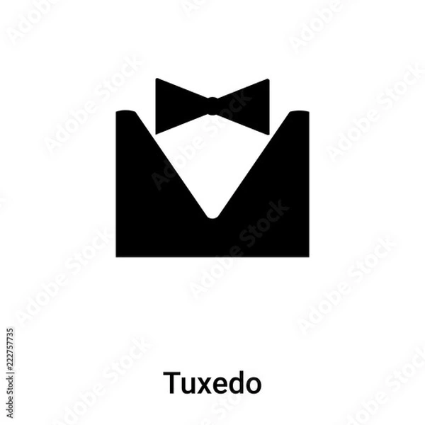 Fototapeta Tuxedo icon vector isolated on white background, logo concept of Tuxedo sign on transparent background, black filled symbol