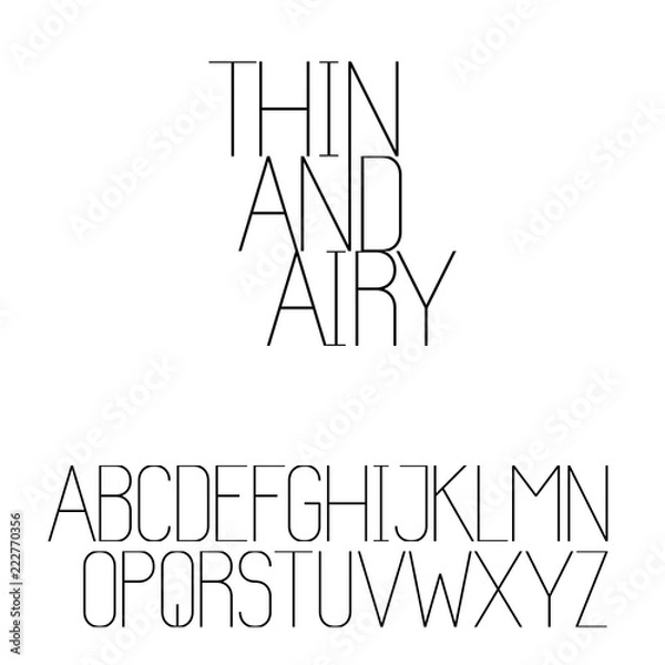 Obraz Beautiful light sans serif font set in uppercase
