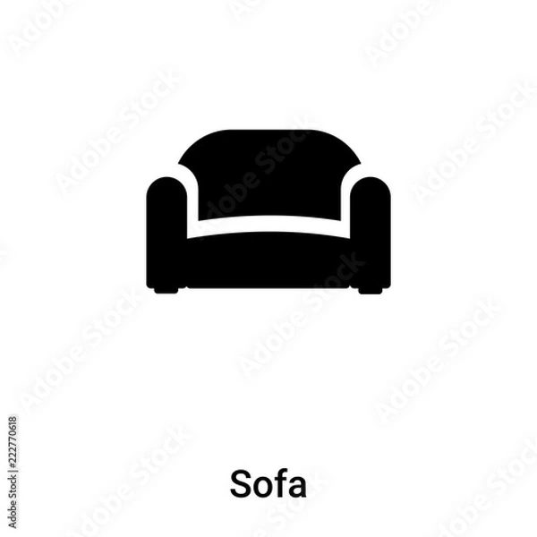 Fototapeta Sofa icon vector isolated on white background, logo concept of Sofa sign on transparent background, black filled symbol