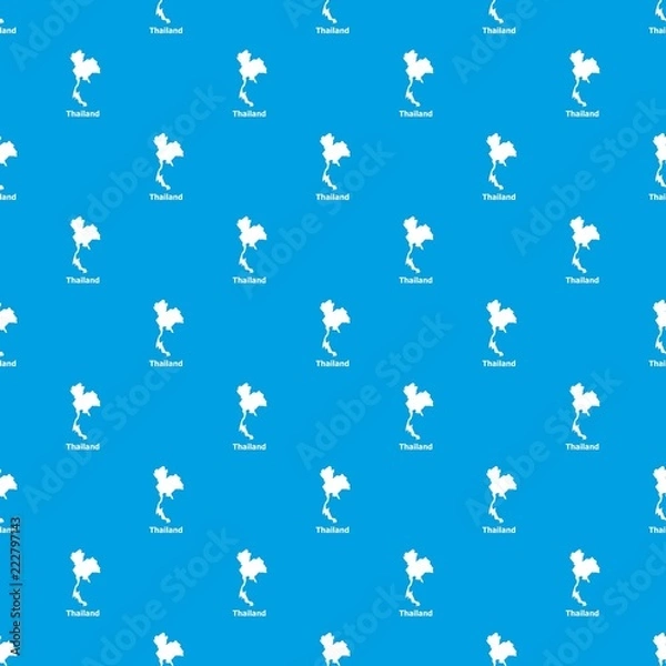 Fototapeta Thailand map pattern vector seamless blue repeat for any use