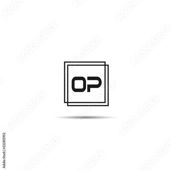 Fototapeta Initial Letter OP Logo Template Design
