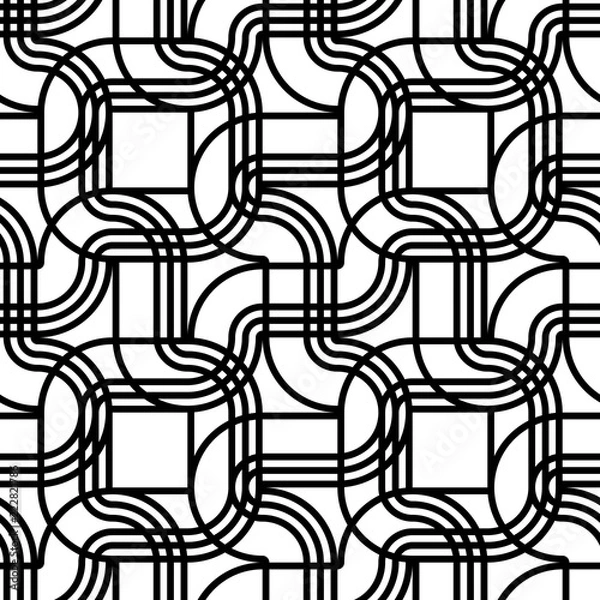 Obraz Design seamless monochrome geometric pattern