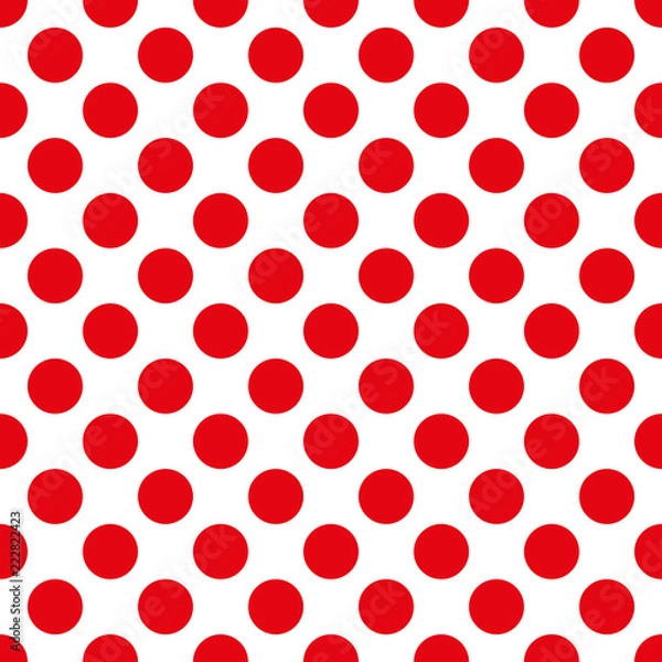 Obraz seamless background of red polka dots on white