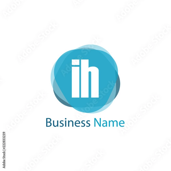 Fototapeta Initial Letter IH Logo Template Design