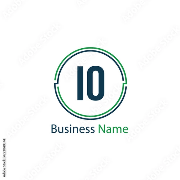 Fototapeta Initial Letter IO Logo Template Design
