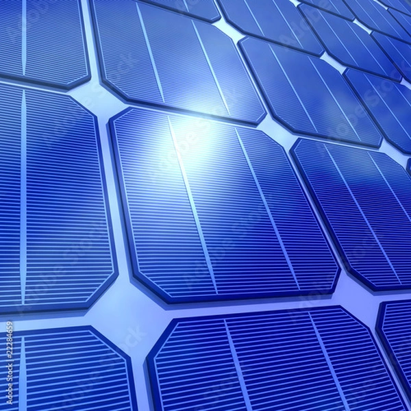 Obraz 3d solar panels close up