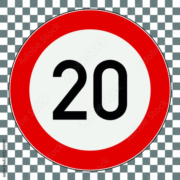 Obraz Verkehrsschild Tempolimit Transparent