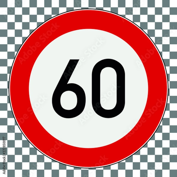 Obraz Verkehrsschild Tempolimit Transparent 