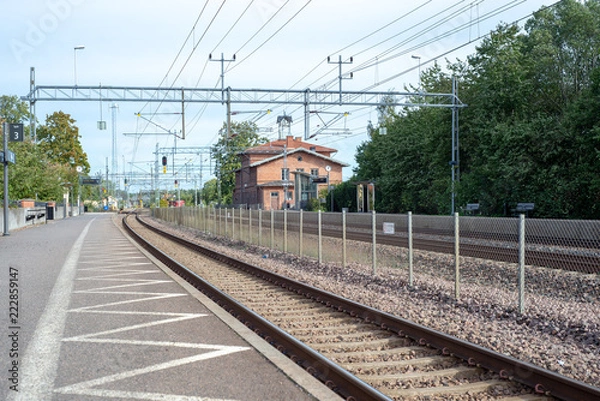 Fototapeta Small railroad station